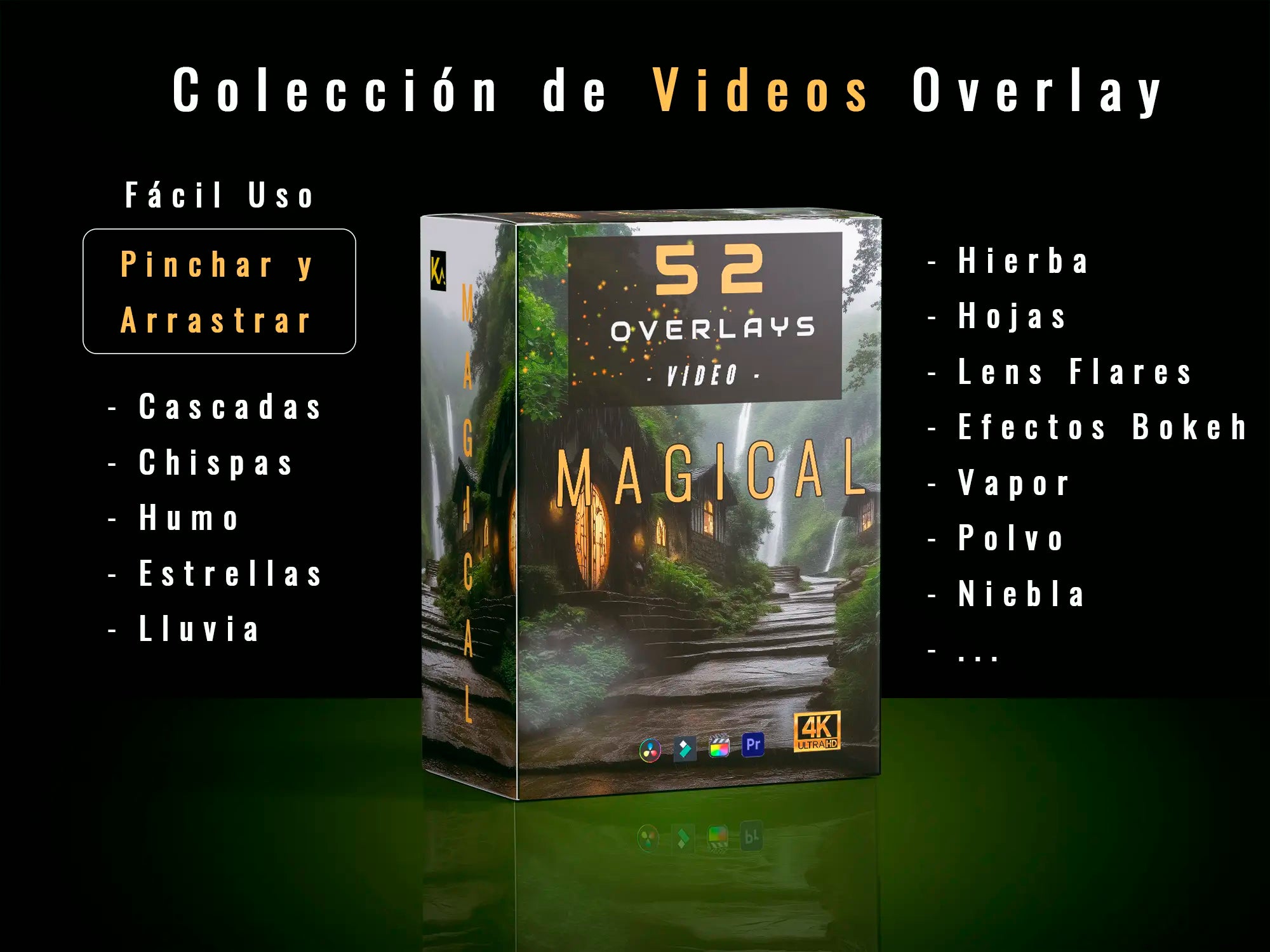 Ejemplo videos overlays efectos mágicos