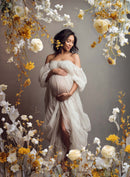 Overlay floral mujer embarazada