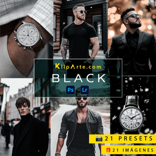 21 Presets Black para Lightroom y Photoshop