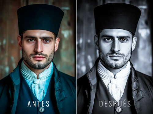 Preset Antes y Despues Virado Cianotipo