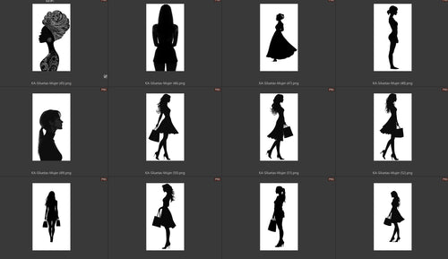 Ejemplos siluetas png mujer 1