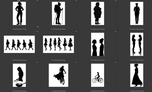 Ejemplos siluetas png mujer 2