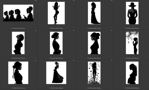 Ejemplos siluetas png mujer 3