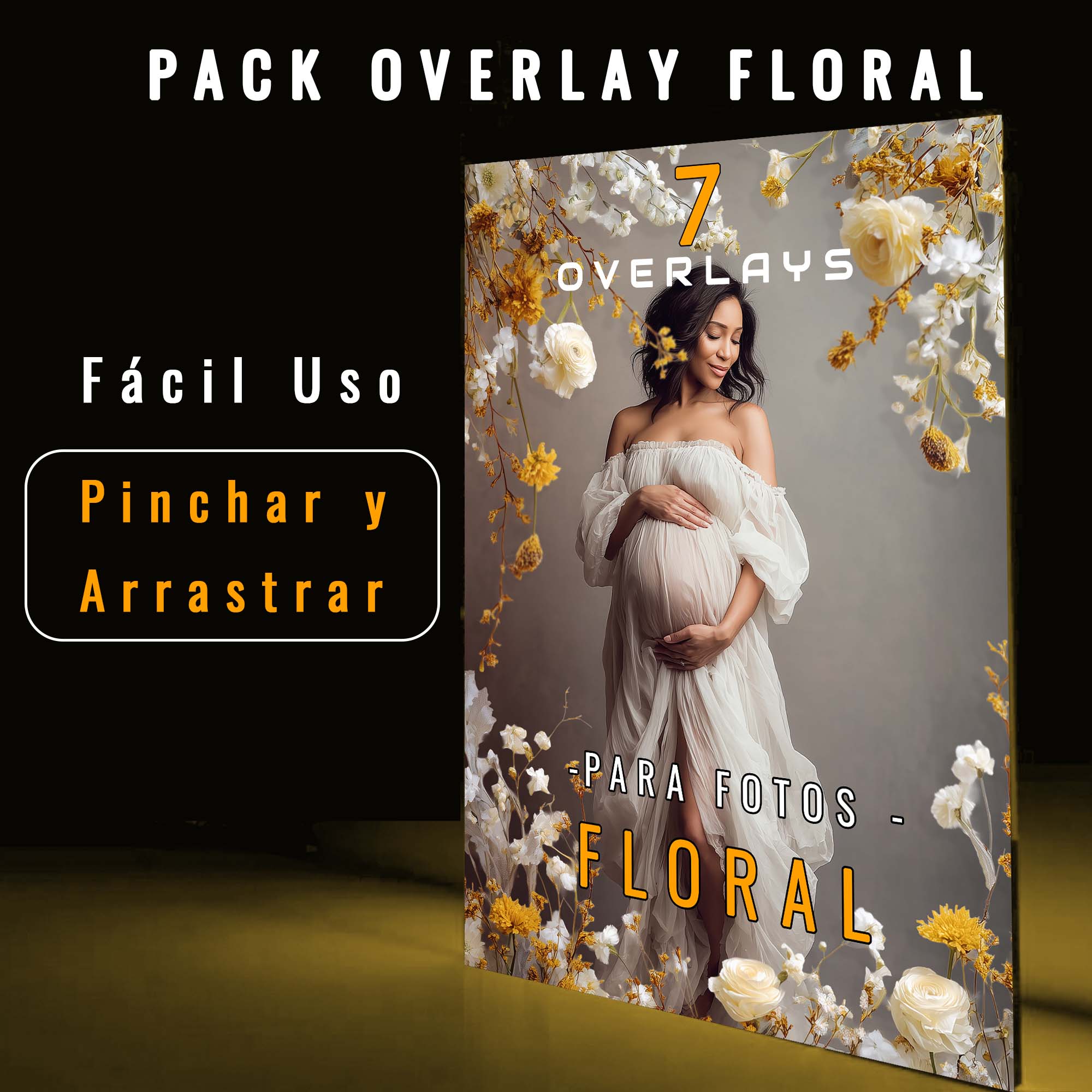 Overlays Gratuitos florales para fotos de maternidad