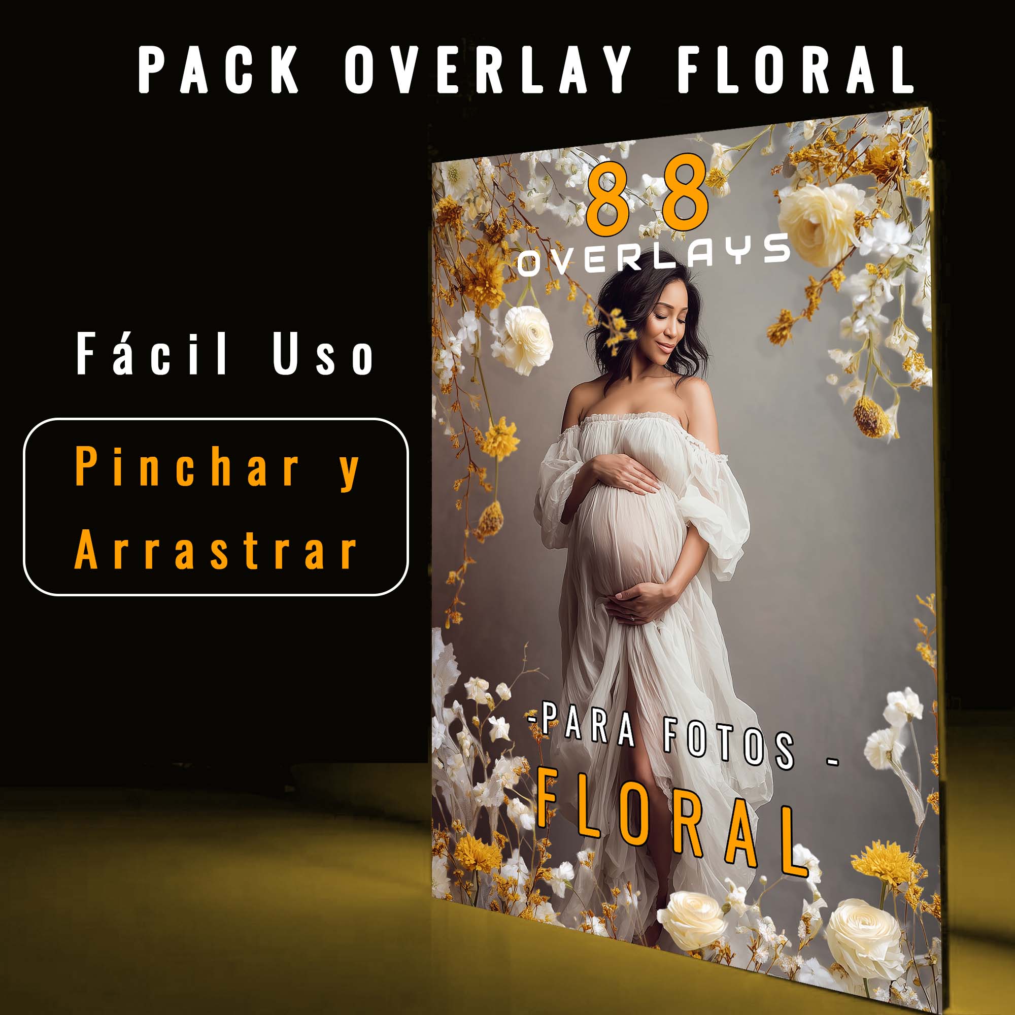 Overlays florales para fotos de maternidad